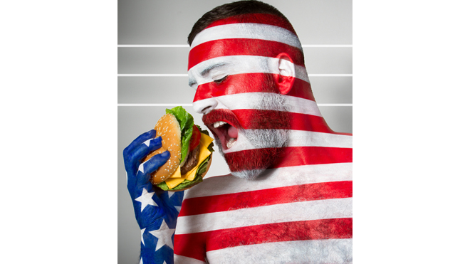 америка и гамбургер